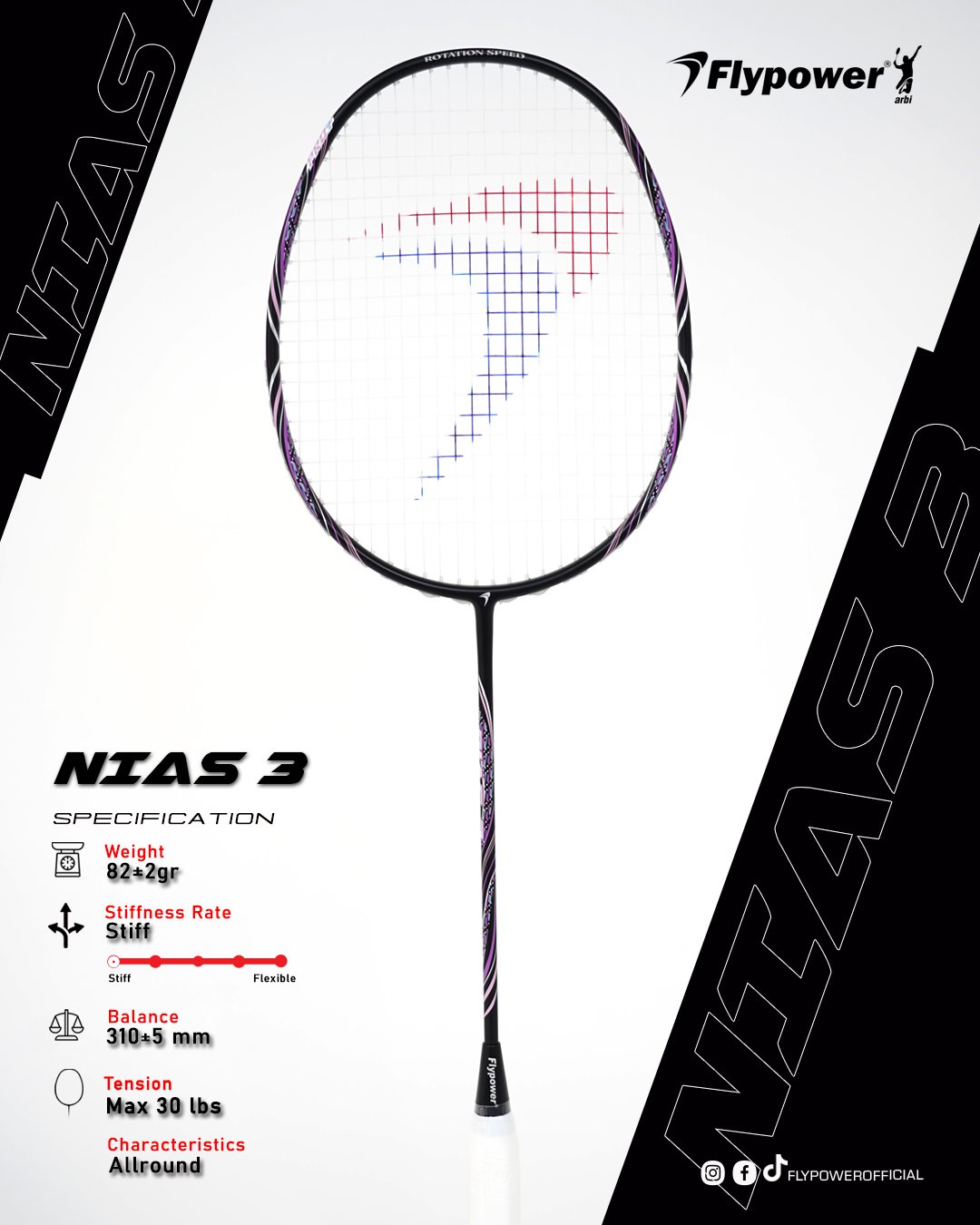Nias 3, rackets by Flypower