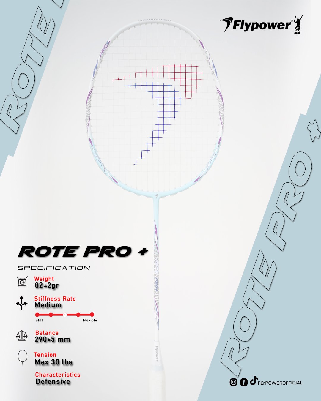 Rote Pro+, rackets by Flypower